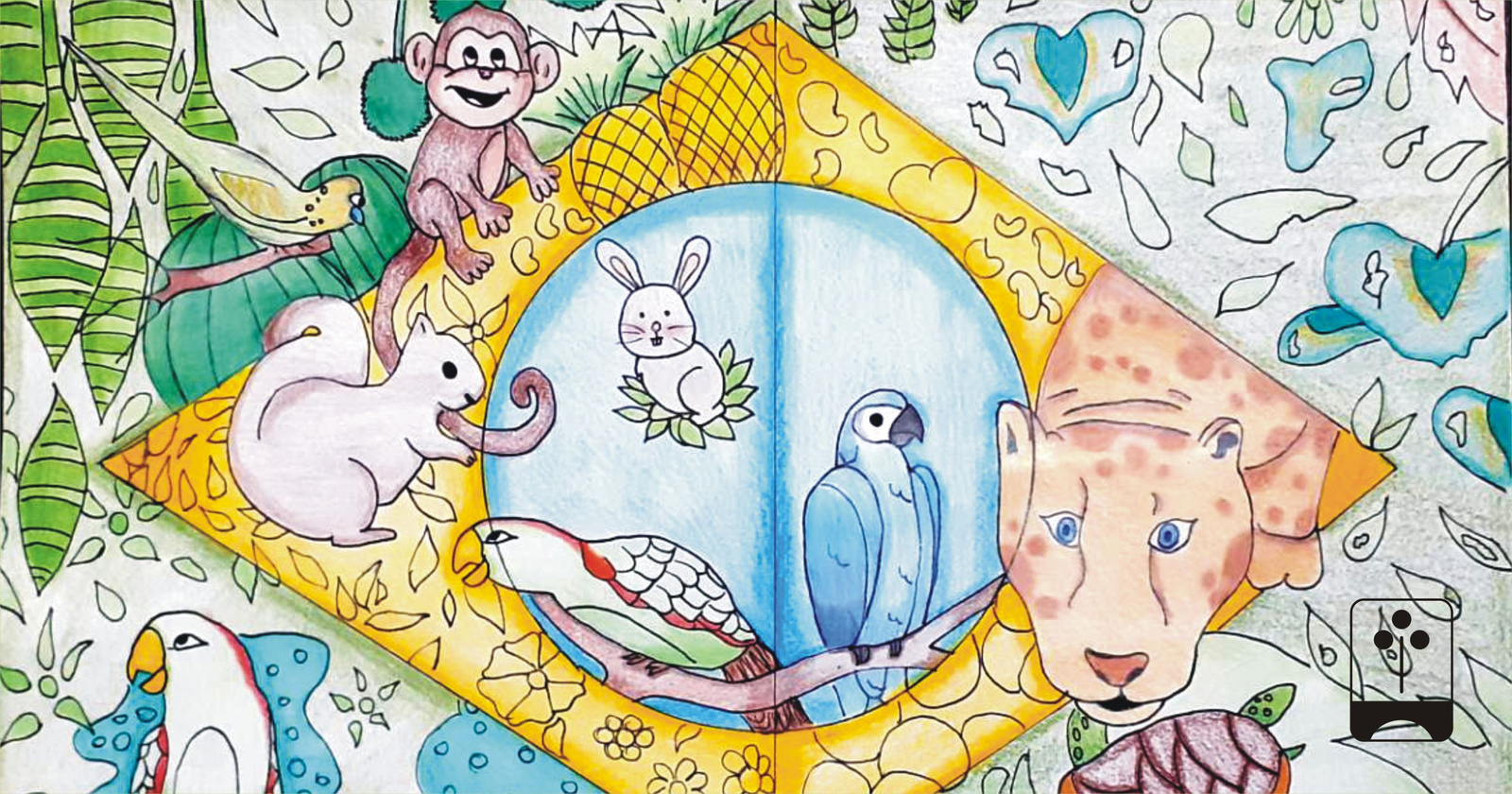Resultado do Concurso de Desenho Pílulas de Conhecimento - 1º lugar – Ana Clara Braga dos Santos (7º ano do Ensino Fundamental) Colégio Estadual Fagundes Varela – Rio Claro